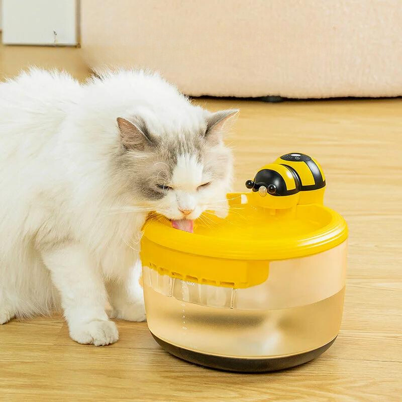 Automatic Water Fountain for Pets with Bee Design