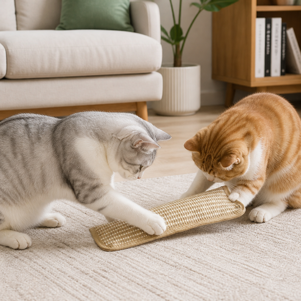 Natural Sisal Cat Kicker & Scratcher with Catnip – Dental Chew Toy