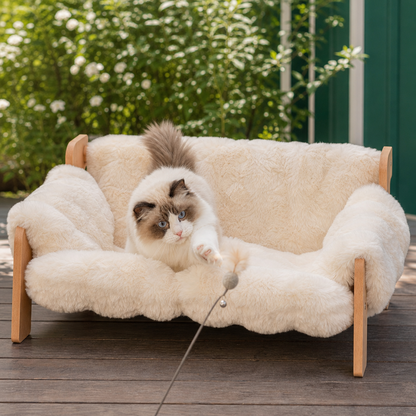 Luxury Elevated Solid Wood Cat Couch Bed