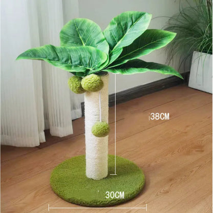 Palm Tree-Shaped Cat Tree - Sisal Cat Tree with Balls for Play