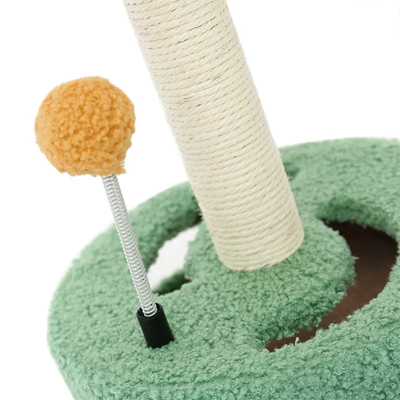 Sunflower Cat Tree - Scratching Post with Toys and Interactive Cat Playground
