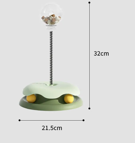 Interactive Cat Toy with Treat Dispenser and Flexible Rod