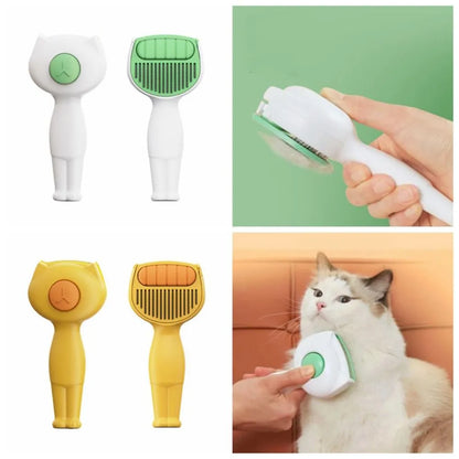 Self-Cleaning Pet Grooming Brush with Hair Removal