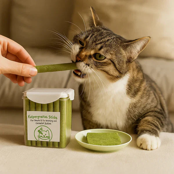 Cat Grass Sticks for Better Digestion and Healthy Teeth