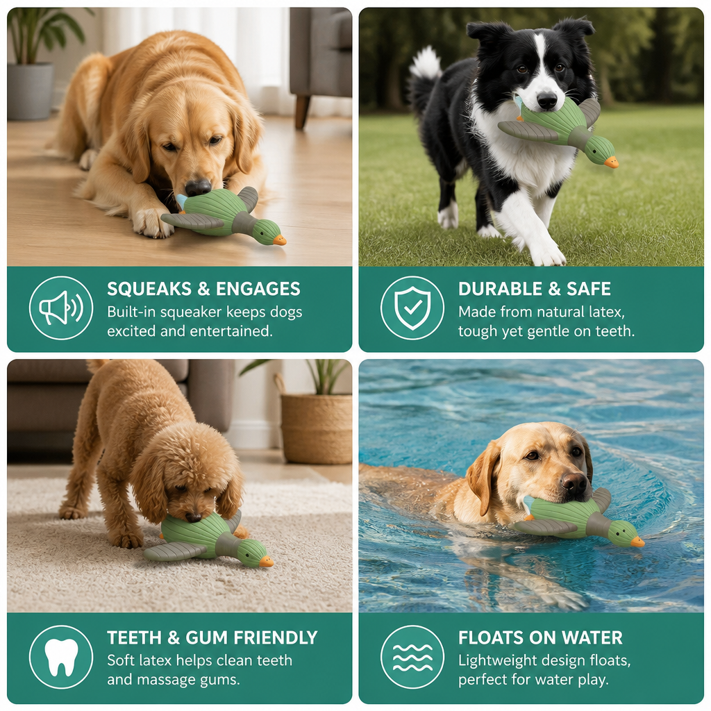 Interactive Chew & Squeak Animal Dog Toy