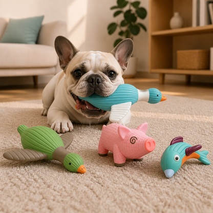Interactive Chew & Squeak Animal Dog Toy