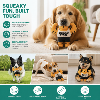 Durable Squeaky Muscle Buddy Dog Toy