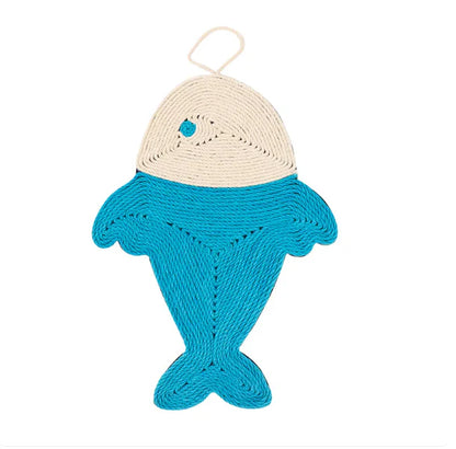 Fish-Shaped Scratching Mat for Cats - Sisal Toy for Cat Claw Care