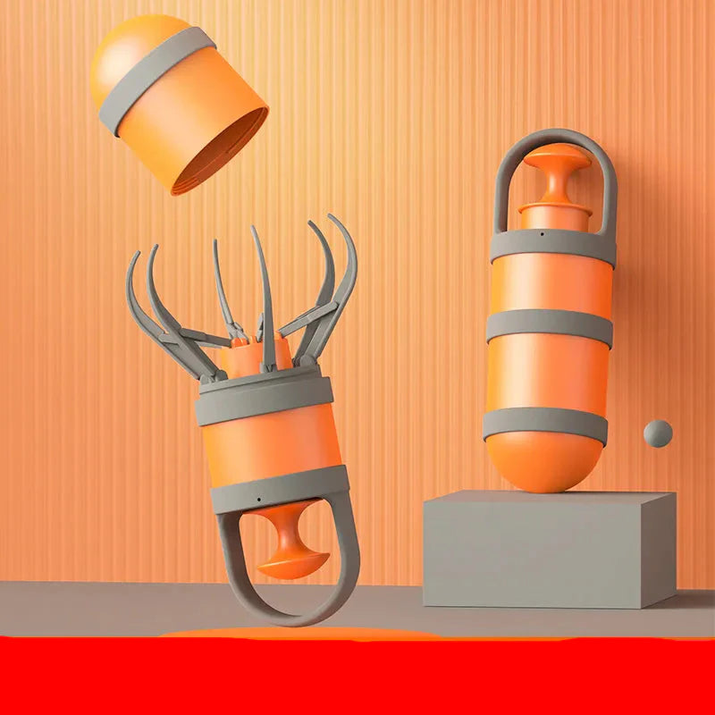 Portable Dog Waste Picker with Bag Holder and One-Button Mechanism