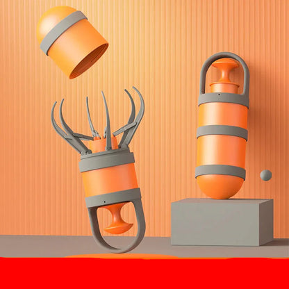 Portable Dog Waste Picker with Bag Holder and One-Button Mechanism