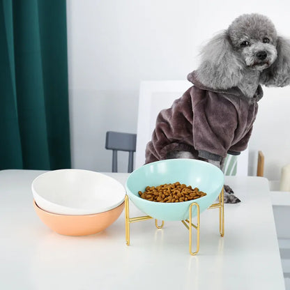 Elevated Feeder for Dogs and Cats - Elegant Design with Metal Stand