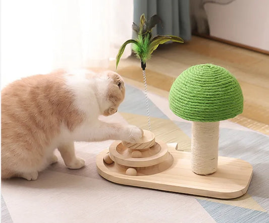 Cat Toys with Cat Tree and Feathers - Interactive Play Station for Cats