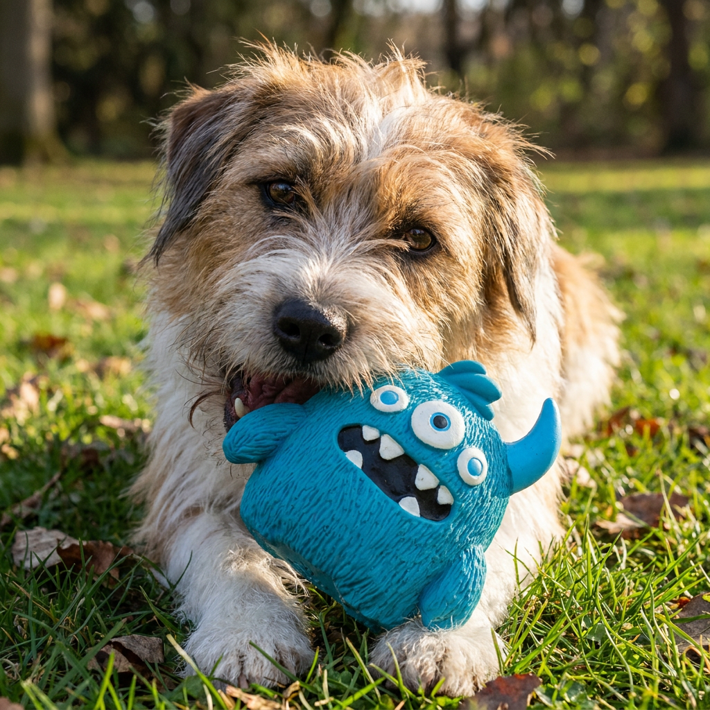 Durable Eco-Friendly Monster Teeth Cleaning Latex Squeaky Dog Toy