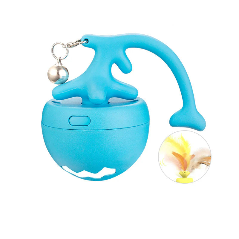 Interactive Cat Toy Ball with Feathers