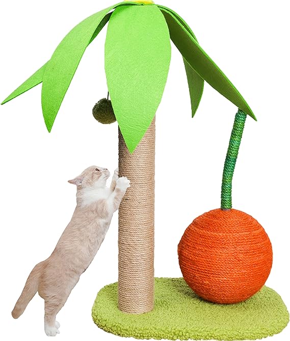 Sisal Cat Tree for Cats with Orange
