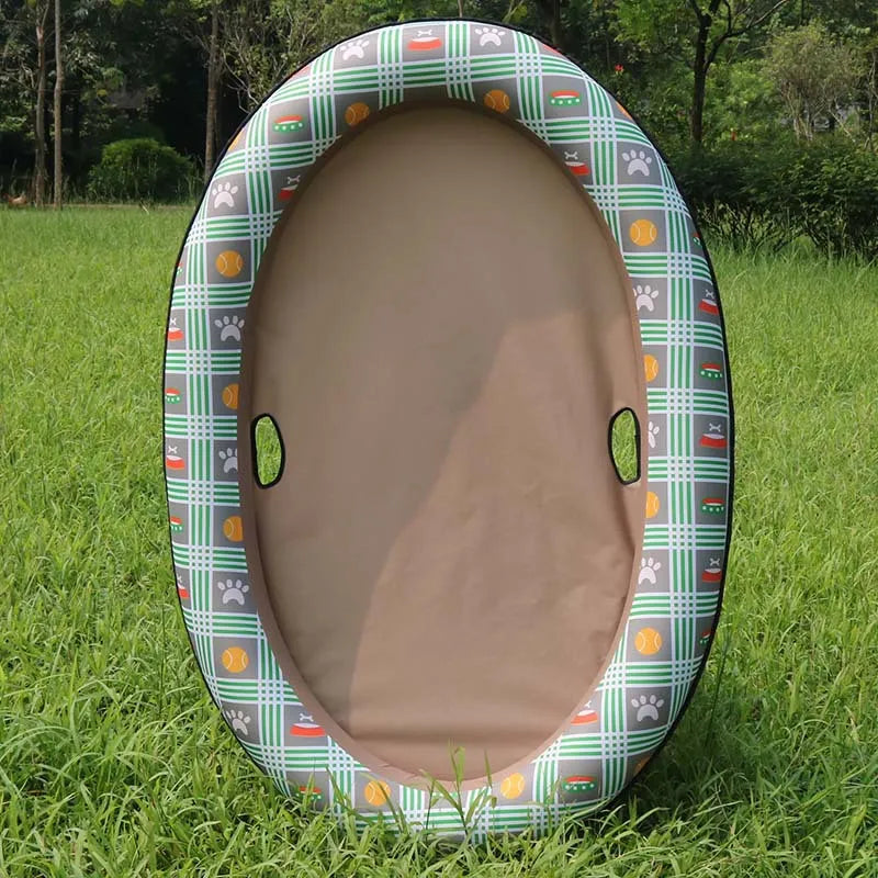 Dog Bathtub – Inflatable Pet Bath with Floral Pattern for Indoor and Outdoor Use