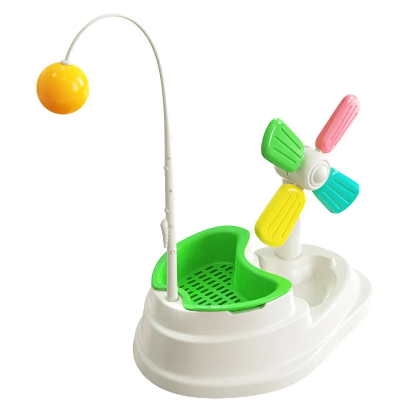 Interactive Cat Toys – Pinwheel with Ball and Grass Base to Stimulate the Mind