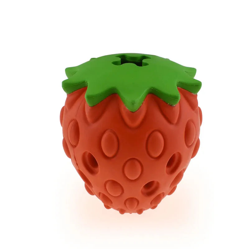 Chew Toys for Dogs - Interactive Rubber Strawberry-Shaped Toys