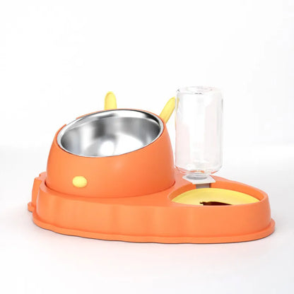 Pet Feeding Station with Water Dispenser - Cute Feeder for Dogs and Cats