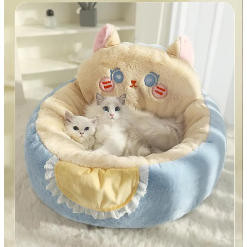Cozy Cat Bed with Cute Design - Comfortable Bed for Cats and Small Pets