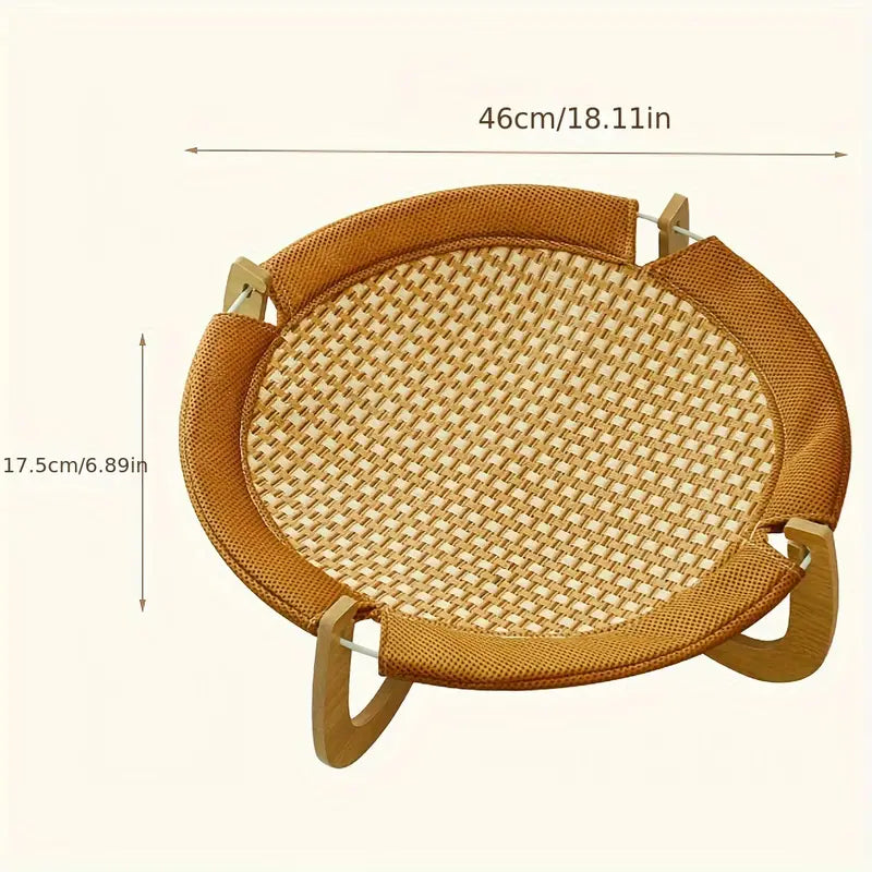 Cooling Hanging Mat for Cats in Rattan