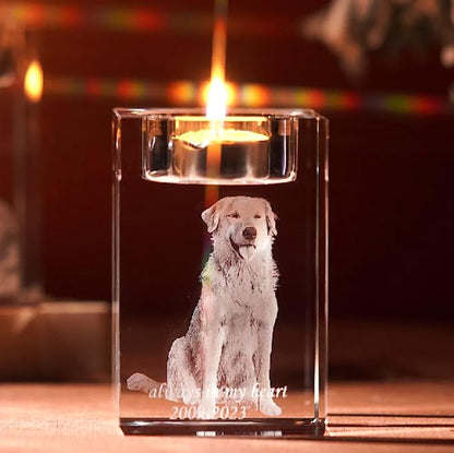 Custom 2D/3D Crystal Candleholder with Laser Engraving