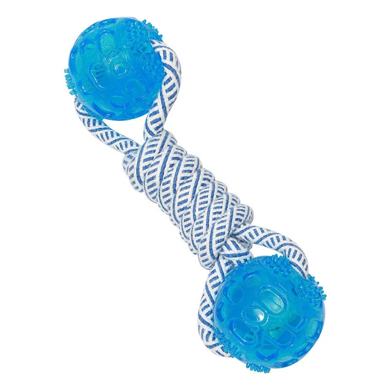 Dog Toy with Rubber Ball and Rope - Chew, Tug, and Play Toy