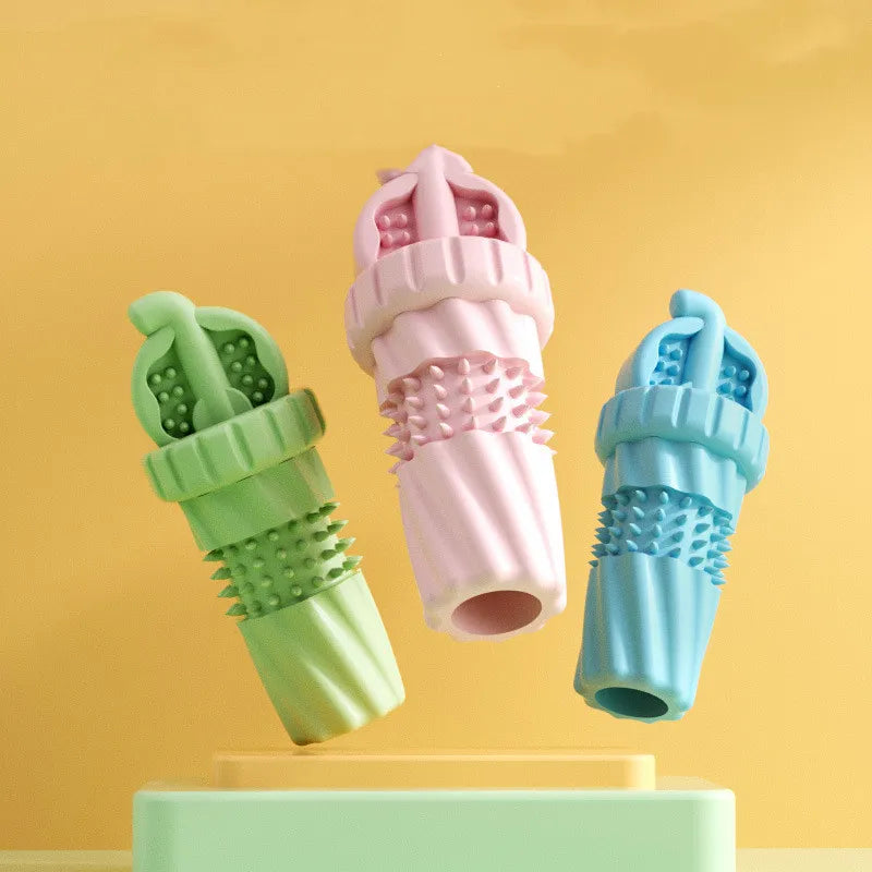 Rubber Toothbrush for Puppies and Small Dogs with Spiked Structure