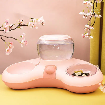 2-in-1 Pet Bowl with Automatic Water Dispenser and Non-Slip Design