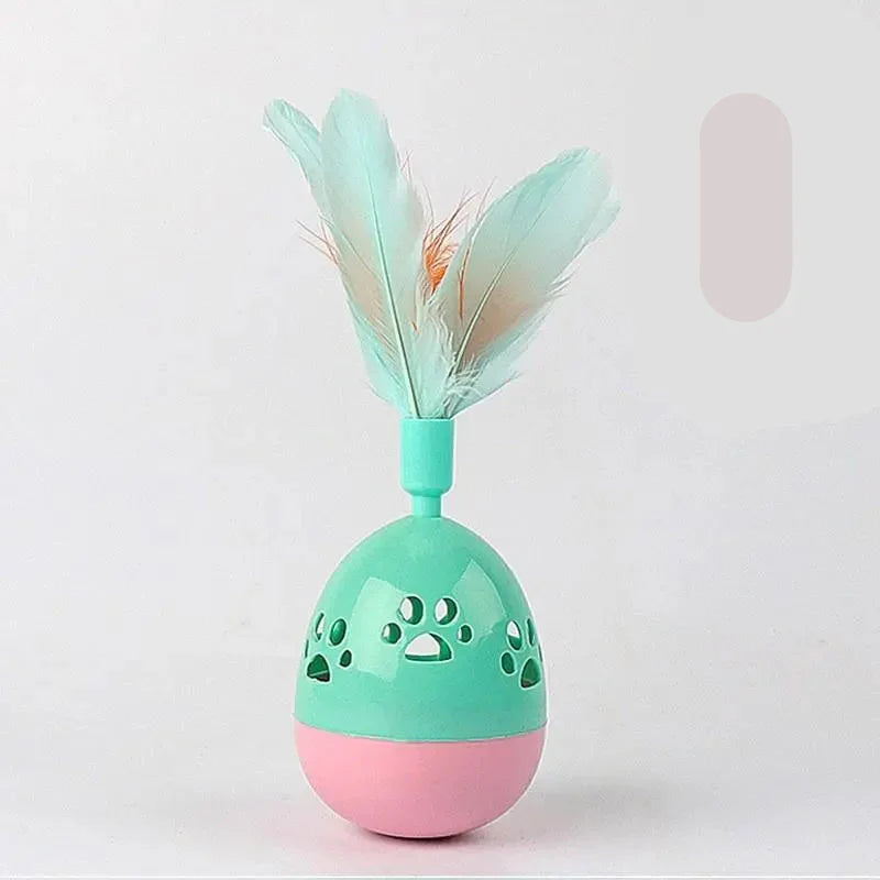 Interactive Cat Toys with Feathers – Colourful Ball-Shaped Toys for Cats