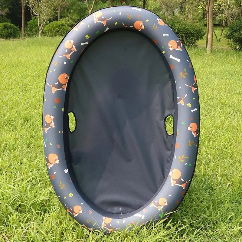 Dog Bathtub – Inflatable Pet Bath with Floral Pattern for Indoor and Outdoor Use