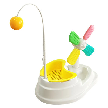 Interactive Cat Toys – Pinwheel with Ball and Grass Base to Stimulate the Mind