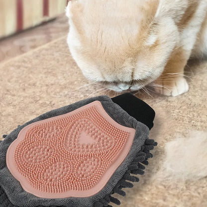 2-in-1 Grooming Glove with Microfibre and Silicone – Gentle Massage and Effective Hair Removal for Dogs and Cats