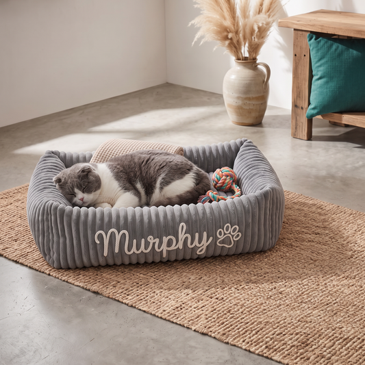 Personalized Fluffy Cloud Cat Bed with Soft Bolsters