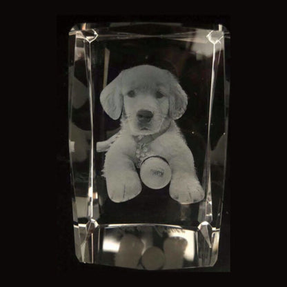 Custom 2D/3D Crystal Souvenir in the Shape of a Cube with Laser Engraving