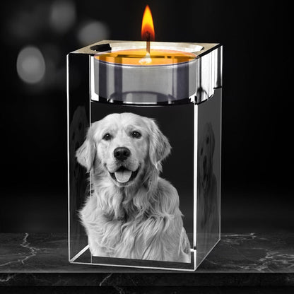 Custom 2D/3D Crystal Candleholder with Laser Engraving