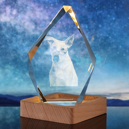 Custom 2D/3D Crystal Souvenir in the Shape of a Gemstone with Laser Engraving