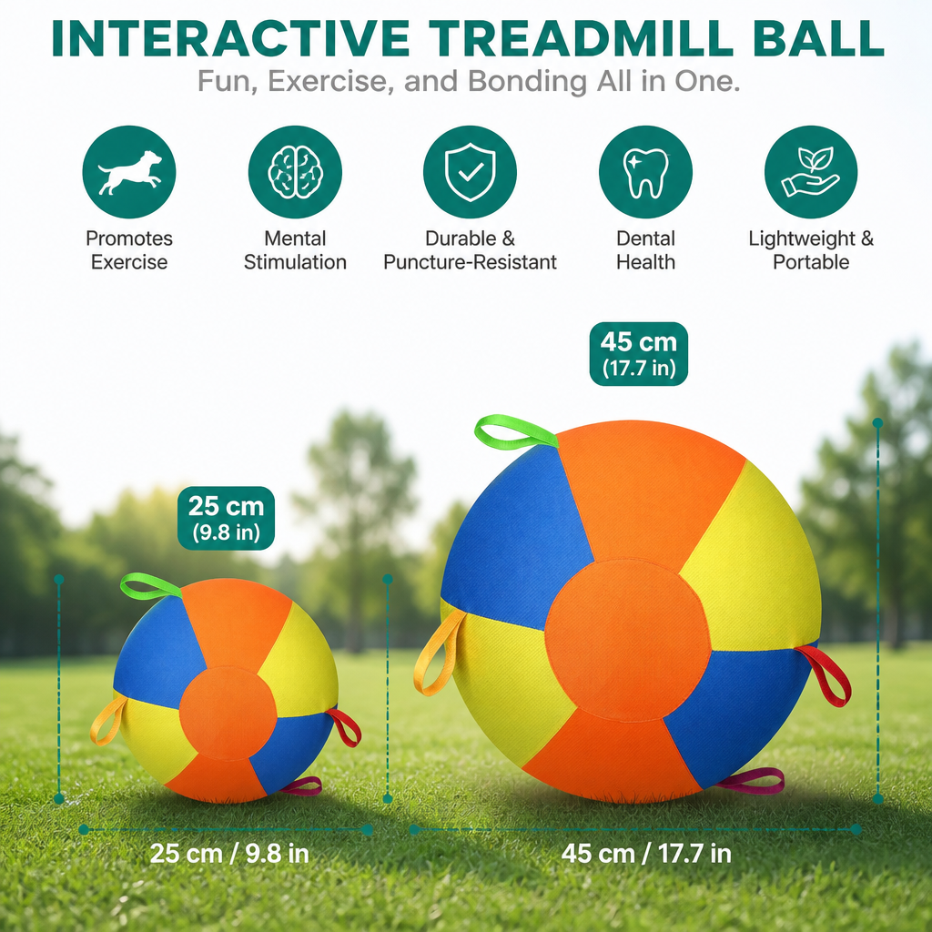 Interactive Colorful Herding Ball with Handles for Dogs – Durable Outdoor Training Toy