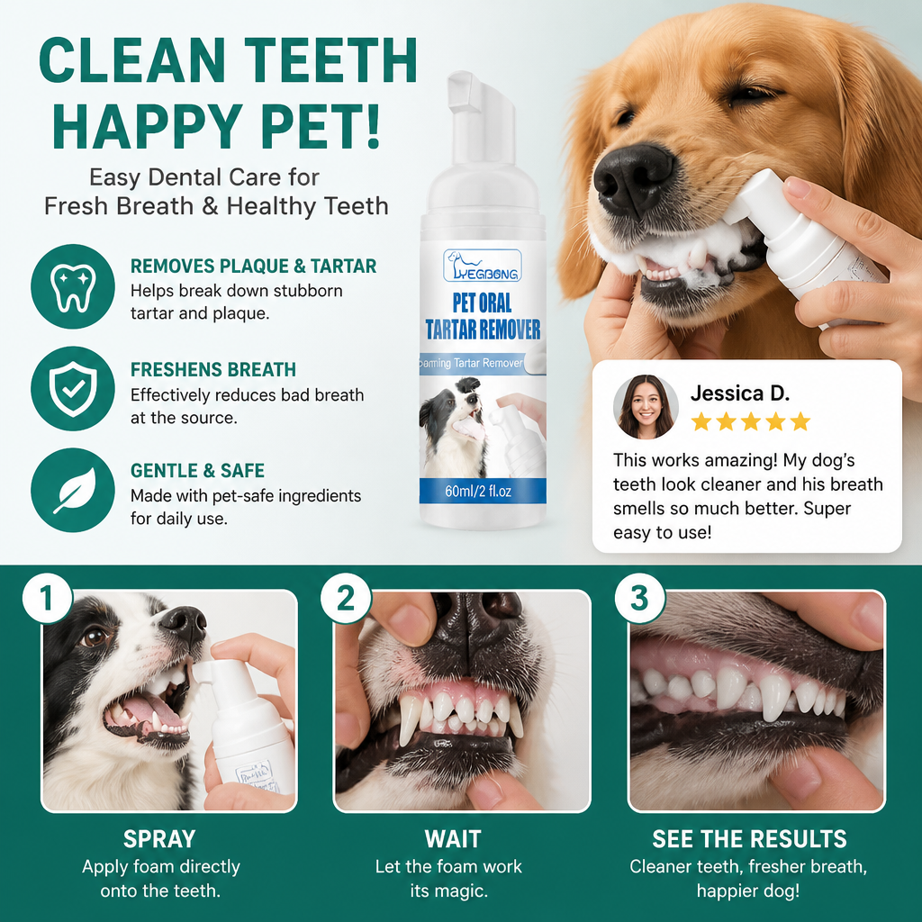 Dog Dental Cleaning Foam – Brighter Teeth & Fresh Breath