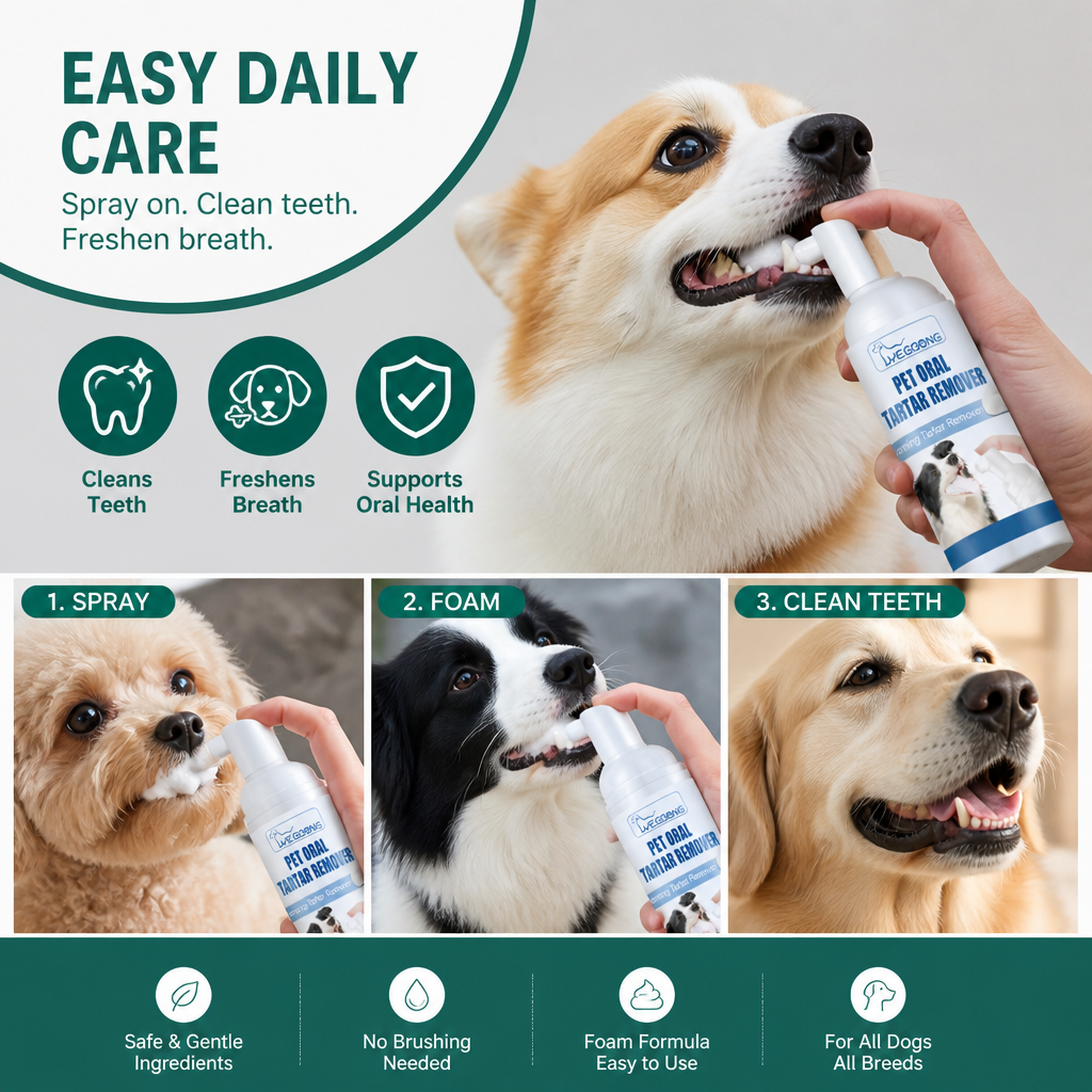 Dog Dental Cleaning Foam – Brighter Teeth & Fresh Breath