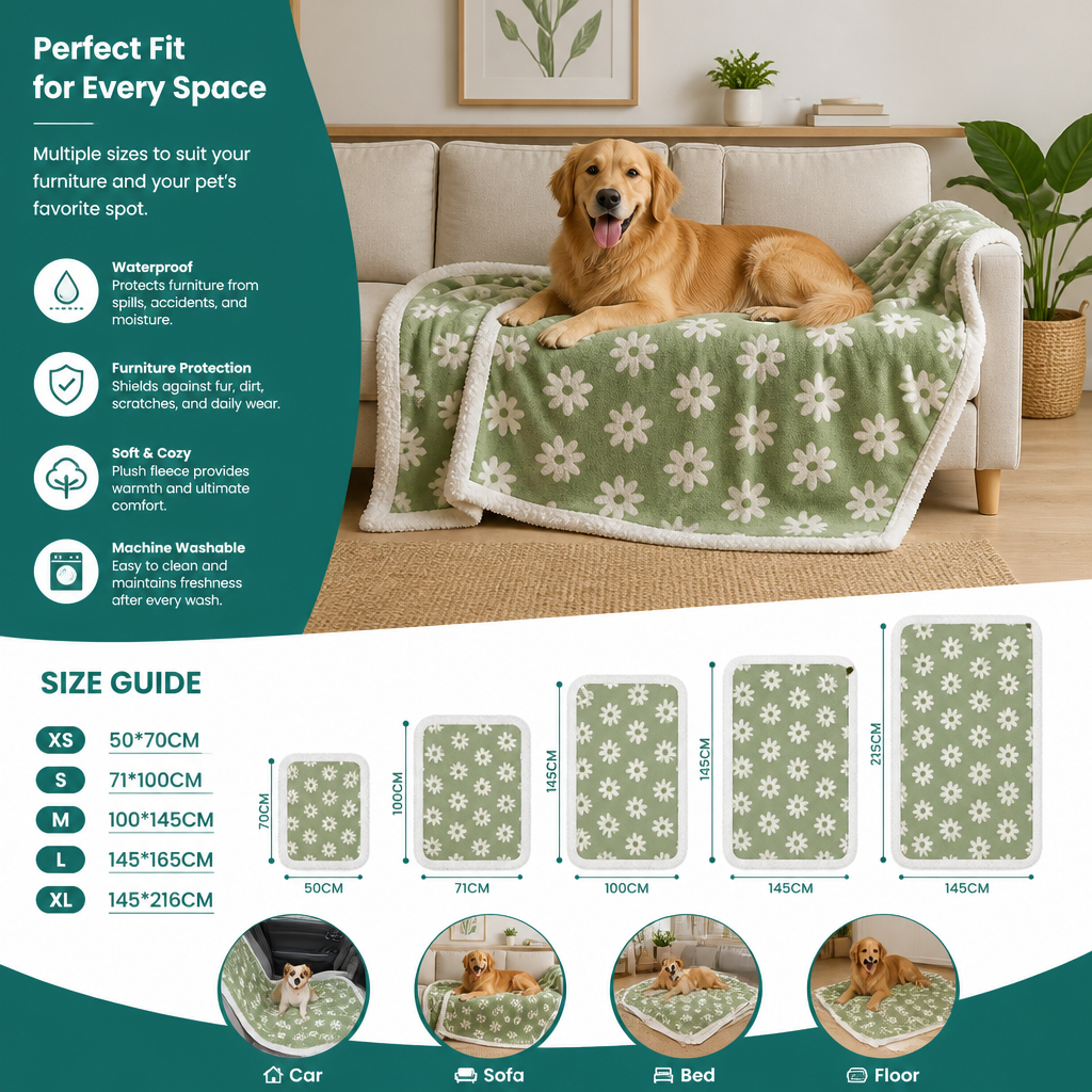 Waterproof Pet Blanket – Dual-Sided Couch & Furniture Protector