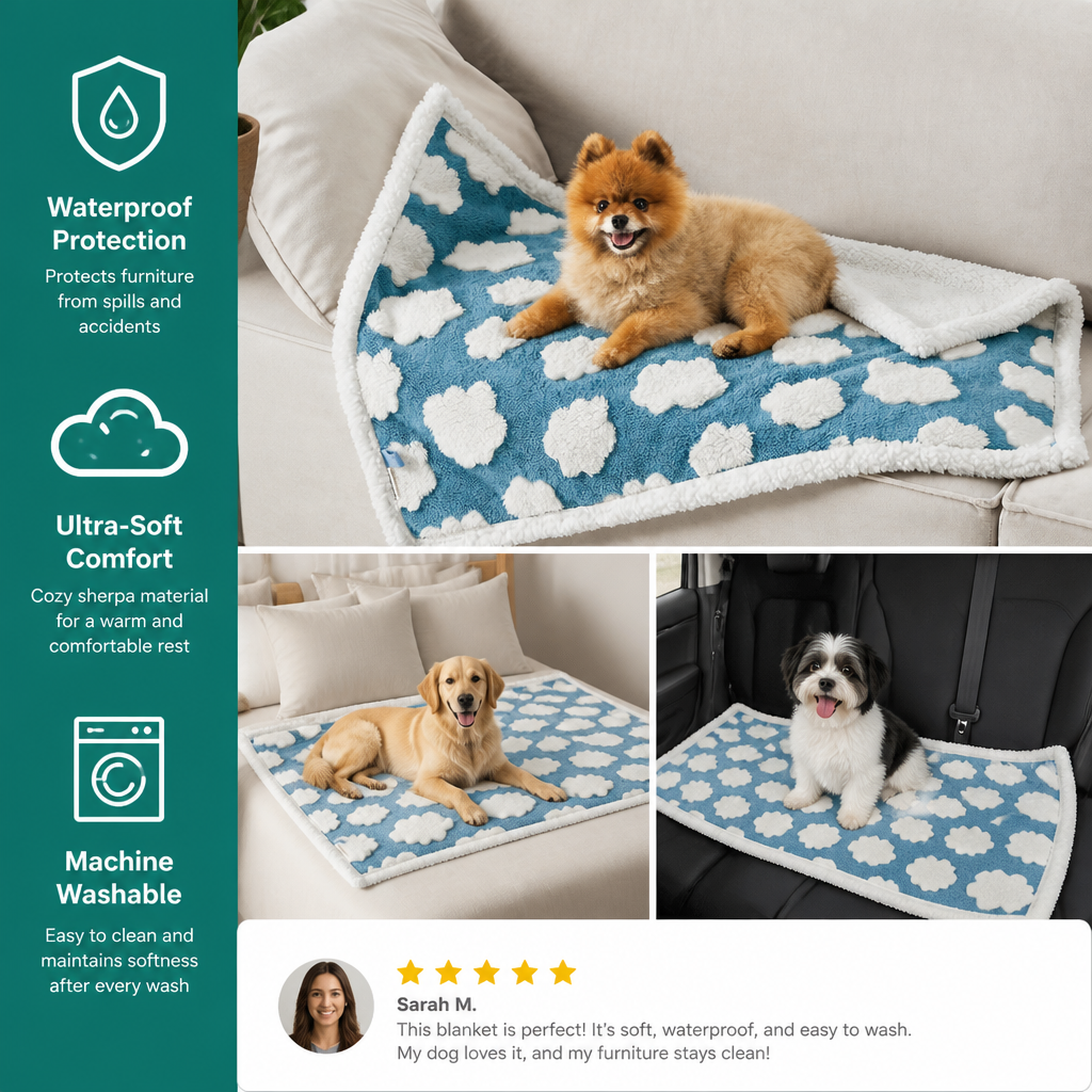 Waterproof Pet Blanket – Dual-Sided Couch & Furniture Protector