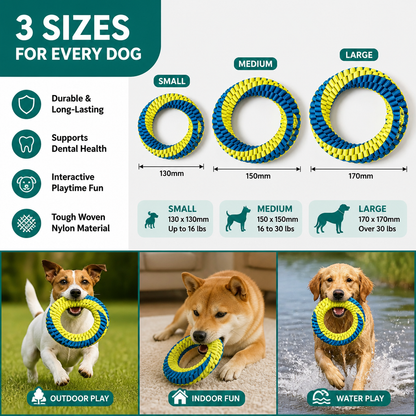 Durable Woven Ring Tug & Chew Toy for Dogs