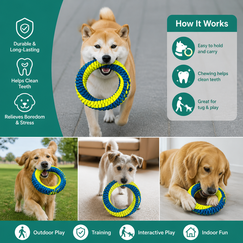 Durable Woven Ring Tug & Chew Toy for Dogs
