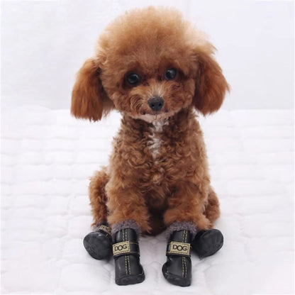 Cozy Leather-Look Winter Boots for Dogs