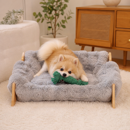Luxury Elevated Solid Wood Dog Couch Bed