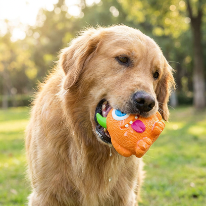 Durable Eco-Friendly Monster Teeth Cleaning Latex Squeaky Dog Toy