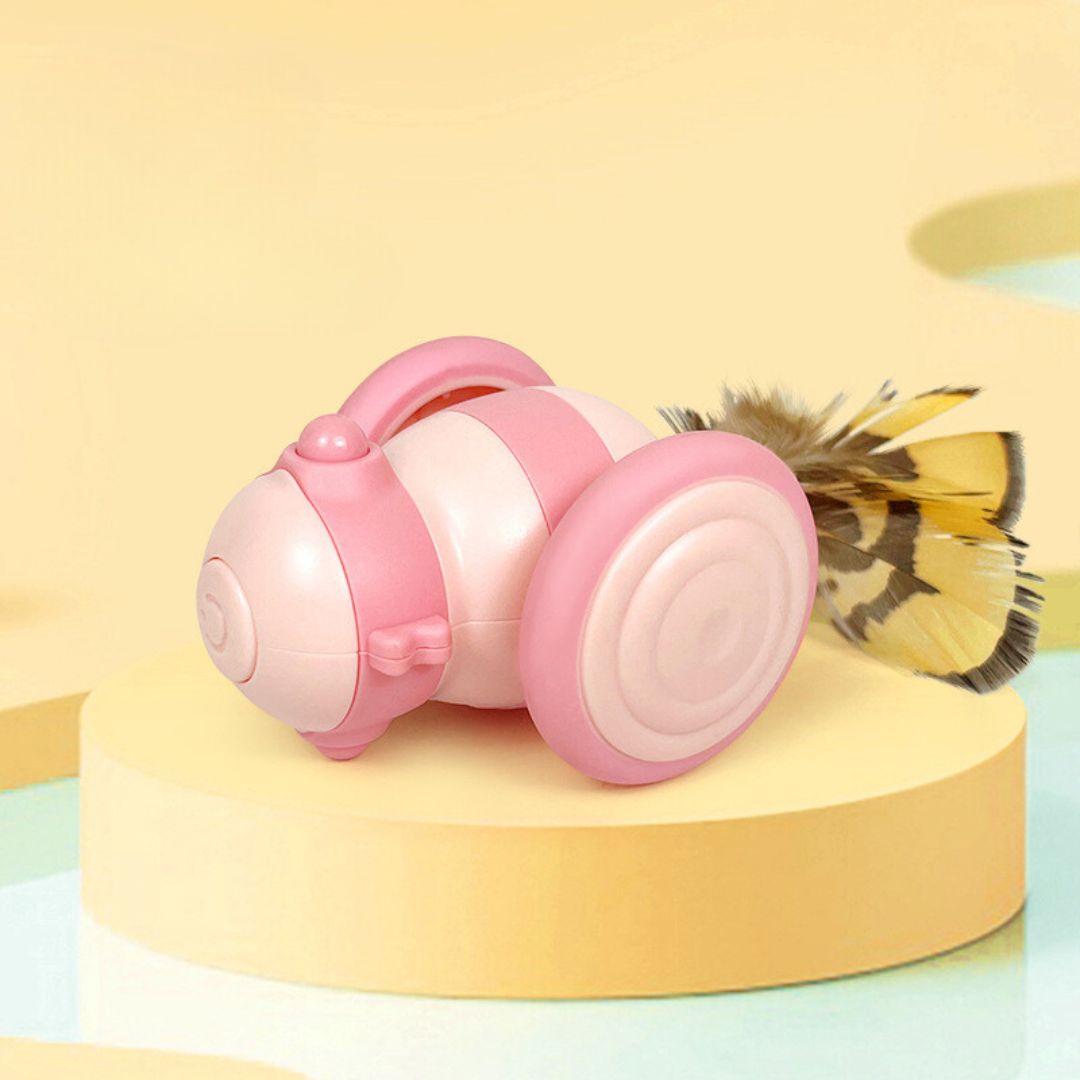 Interactive Bee Toy for Cats with Feathers