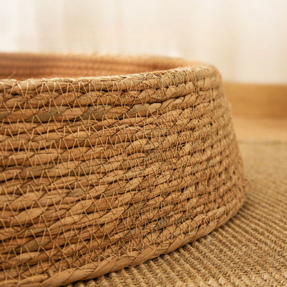 Handwoven Rattan Cat Bed with Scratching Surface