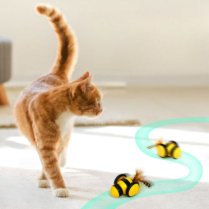 Interactive Bee Toy for Cats with Feathers